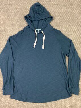 Free Fly Bamboo Slub Hoody Hoodie II Men's Small Blue Performance Stretch